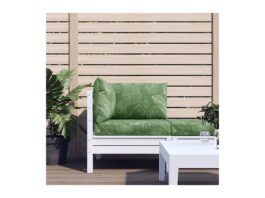 Coussins de palette 3 pcs motif de feuilles tissu Oxford OFR12467