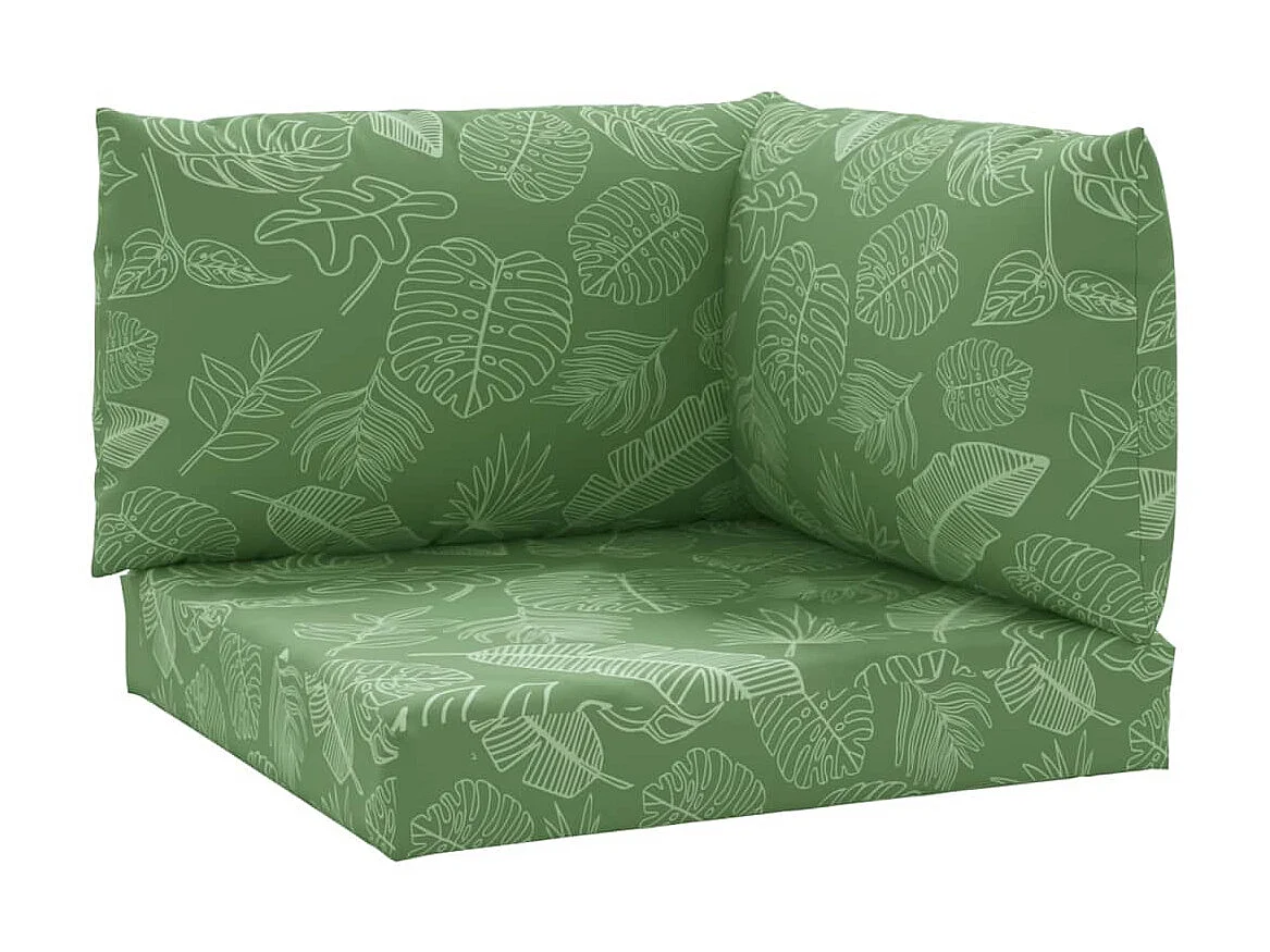 Coussins de palette 3 pcs motif de feuilles tissu Oxford OFR12467