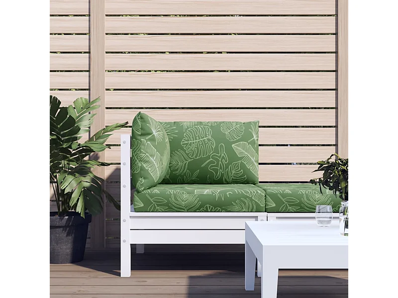 Coussins de palette 3 pcs motif de feuilles tissu Oxford OFR12467