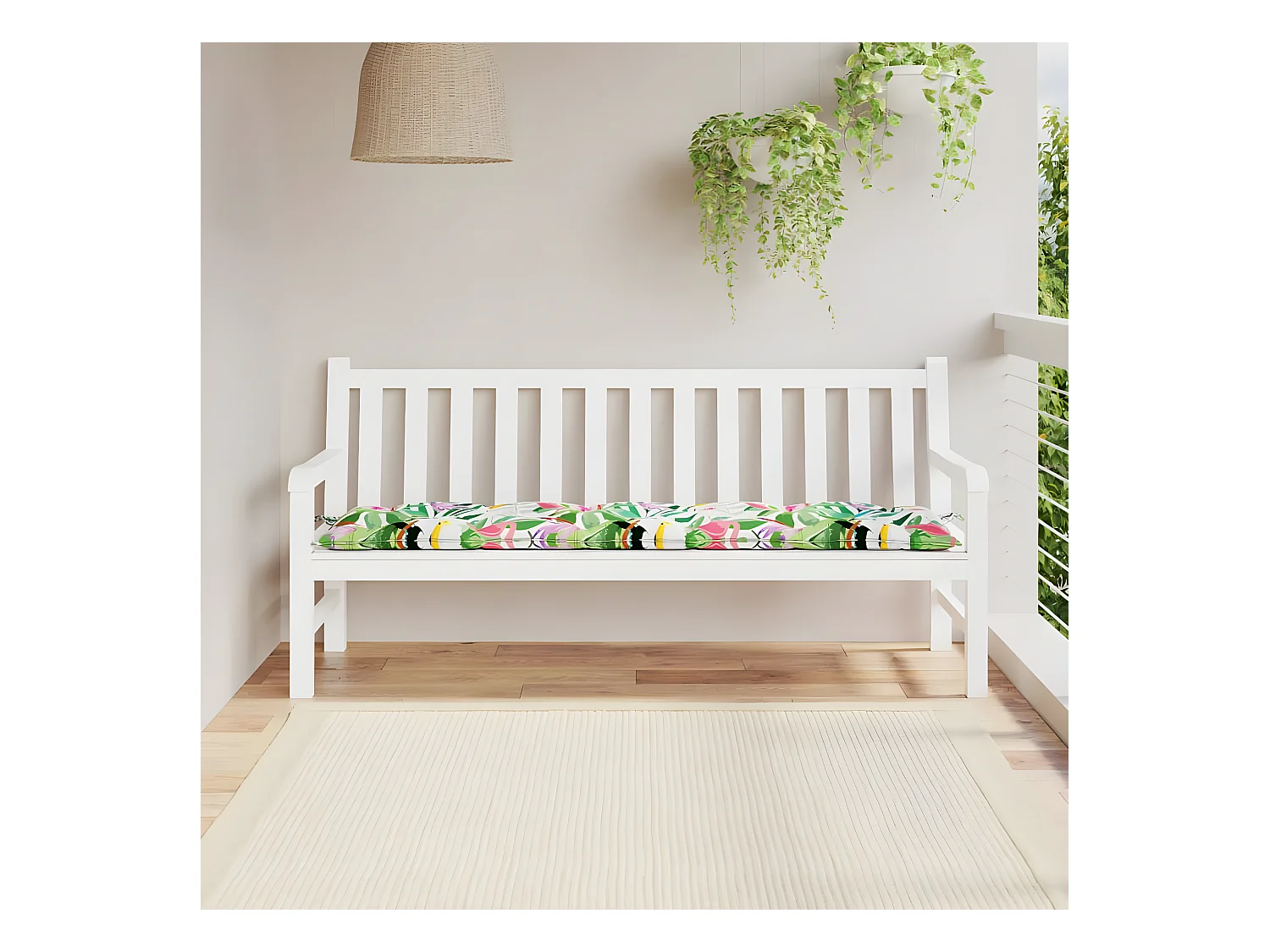 Coussin de banc de jardin multicolore 180x50x7 cm tissu oxford OFR70603