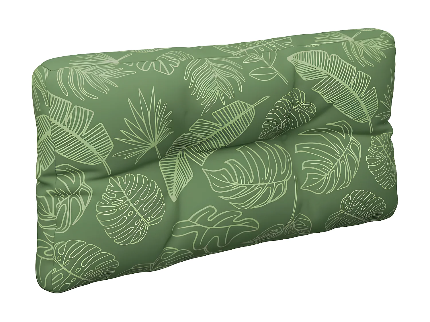 Coussin de palette motif de feuilles 70x40x12 cm tissu OFR93363