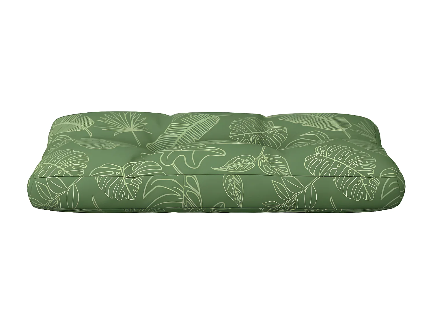 Coussin de palette motif de feuilles 70x40x12 cm tissu OFR93363