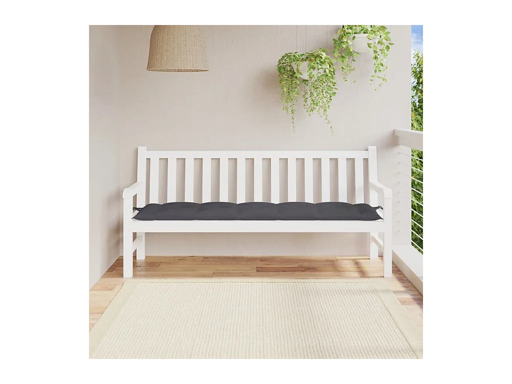 Tuinbankkussen 180x50x7 cm oxford stof antracietkleurig NL158940