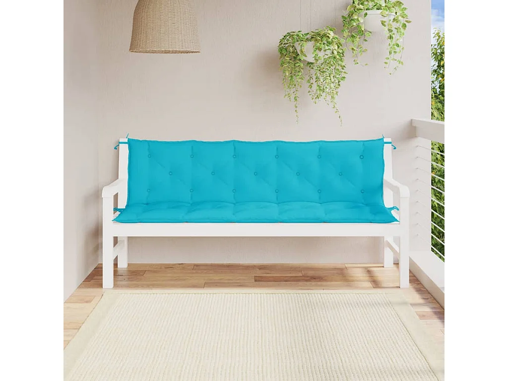 Coussins de banc de jardin 2 pcs turquoise tissu Oxford OFR42204