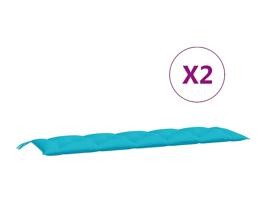 Coussins de banc de jardin 2 pcs turquoise tissu Oxford OFR42204