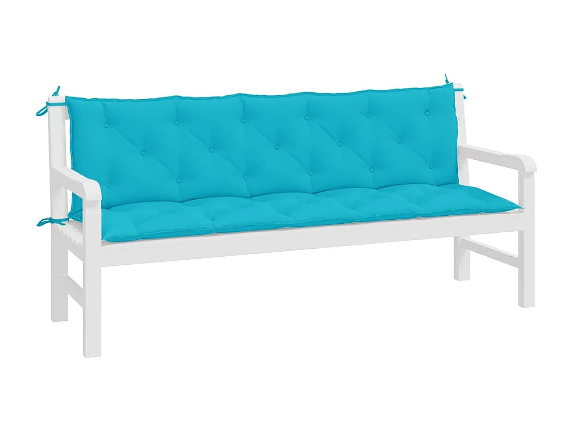 Coussins de banc de jardin 2 pcs turquoise tissu Oxford OFR42204