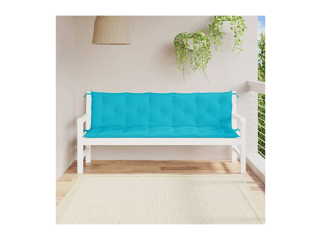 Coussins de banc de jardin 2 pcs turquoise tissu Oxford OFR42204