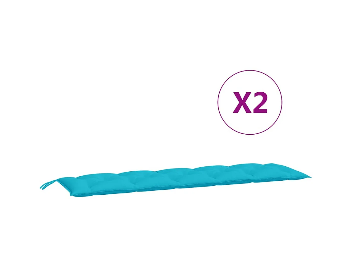 Tuinbankkussens 2 st oxford stof turquoise NL694751