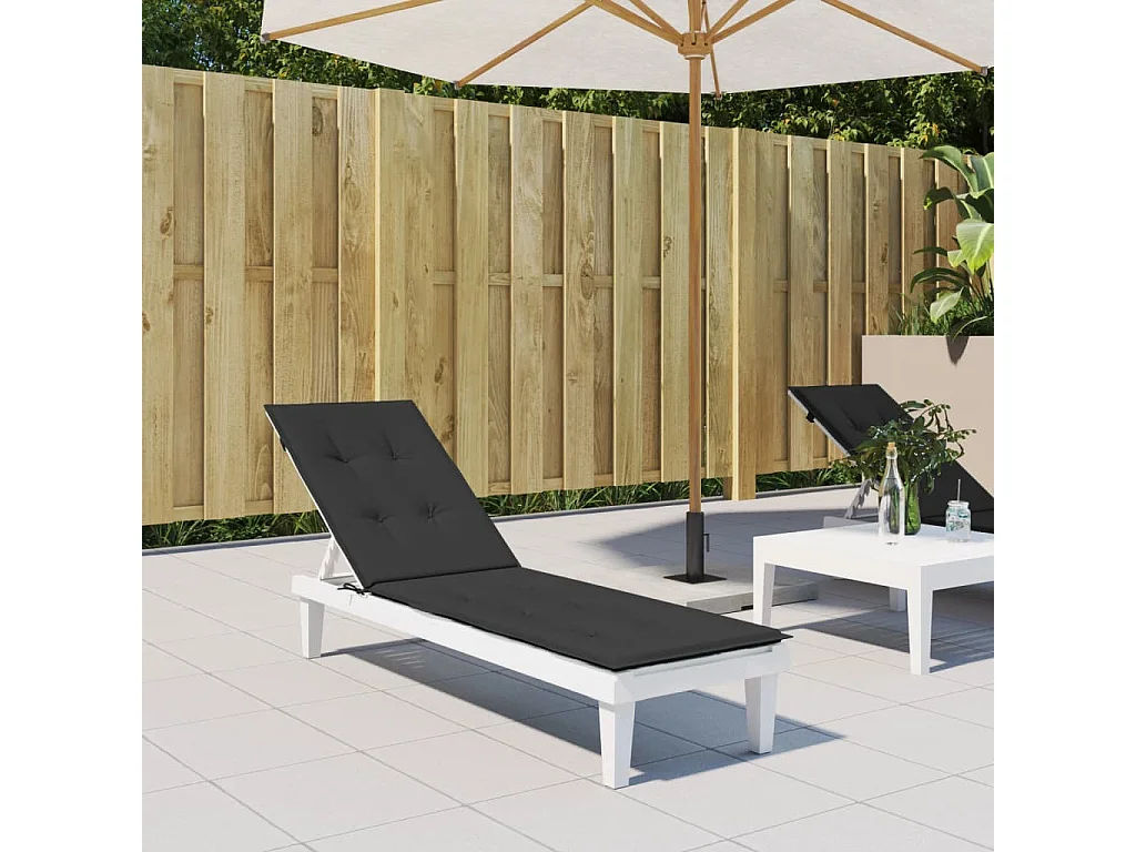 Almofadão para cadeira de terraço (75+105)x50x4 cm preto PT666619