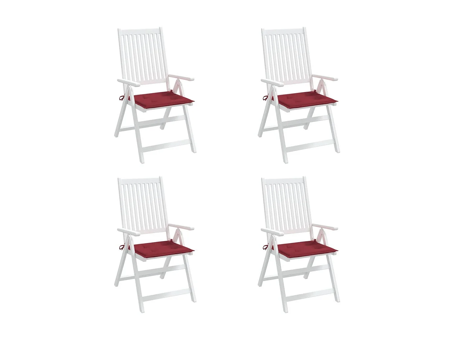 Coussins de chaise de jardin 4 pcs rouge bordeaux 50x50x3 cm OFR28188