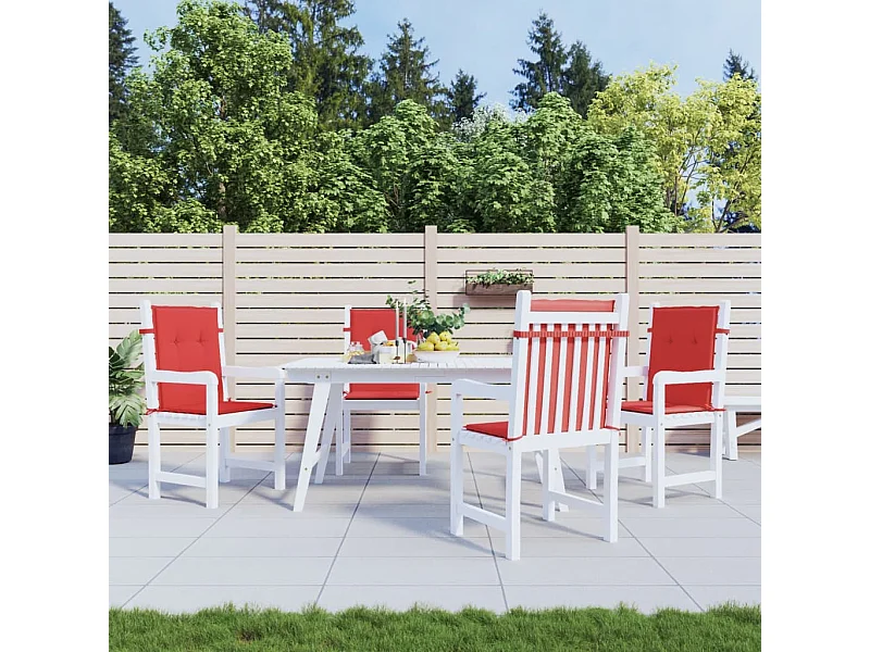 Coussins de chaise de jardin à dossier bas Lot de 4 rouge OFR94603