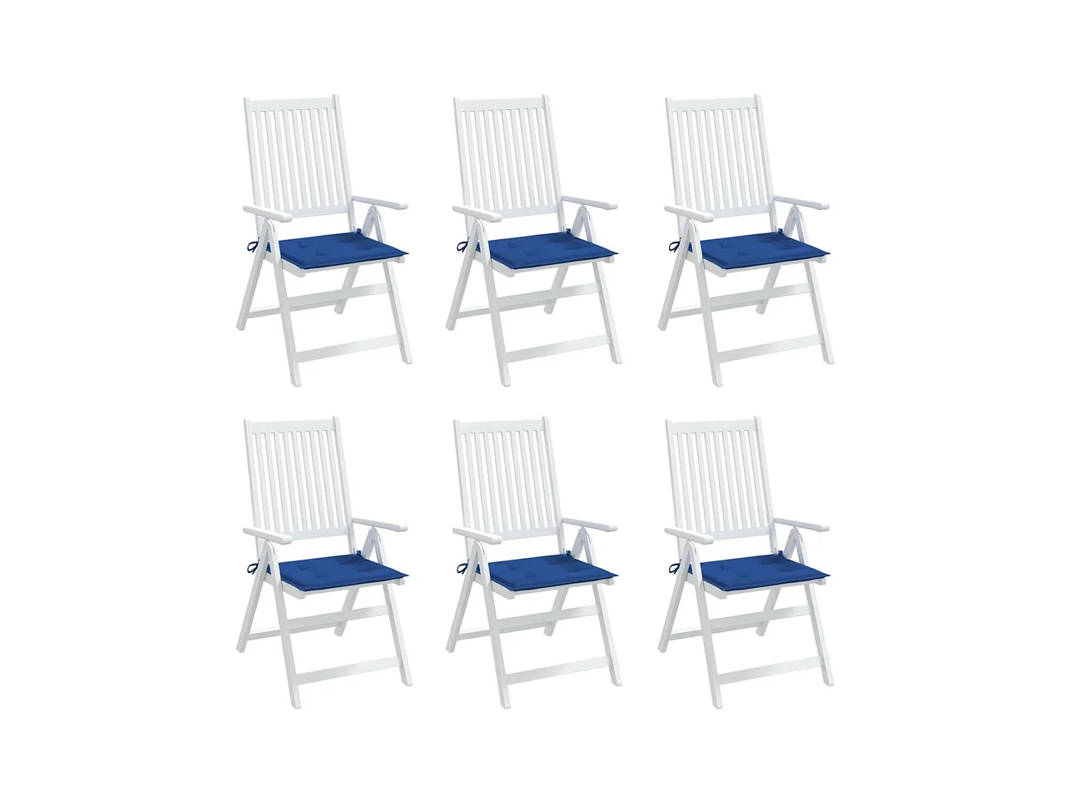 Tuinstoelkussens 6 st 50x50x3 cm oxford stof koningsblauw NL439445