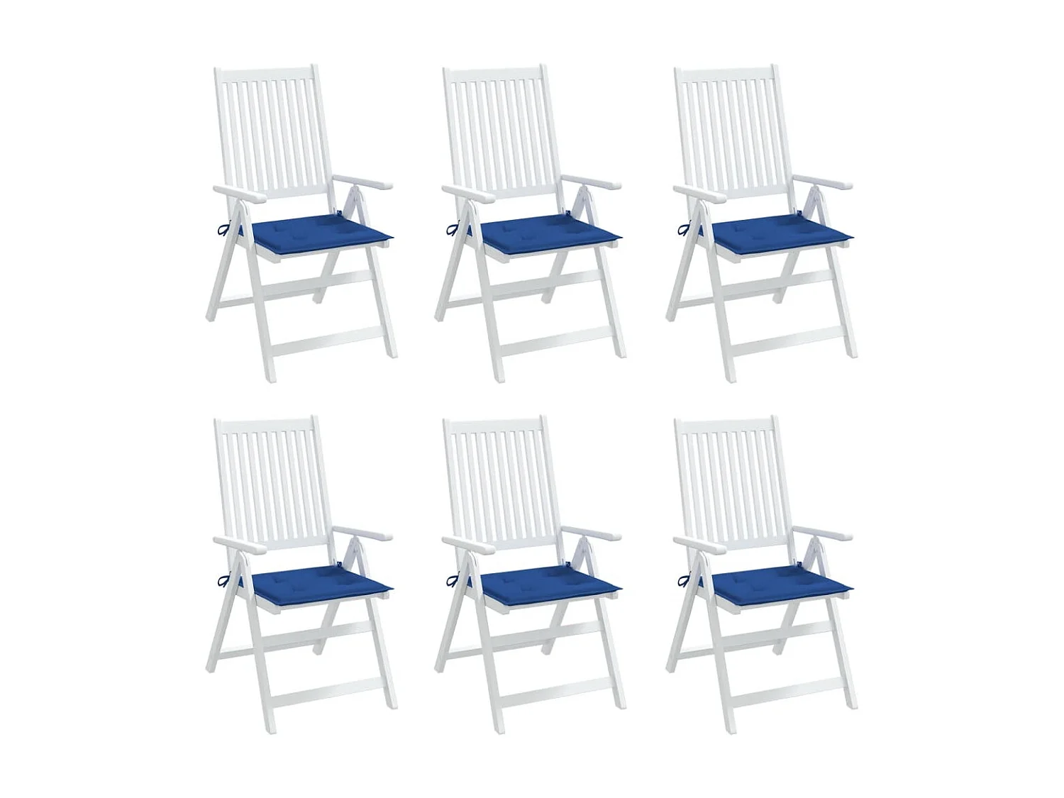Coussins de chaise de jardin 6 pcs bleu royal 50x50x3 cm OFR50167