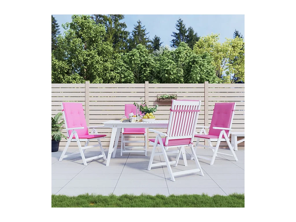Coussins de chaise à dossier haut 4 pcs rose tissu OFR93787