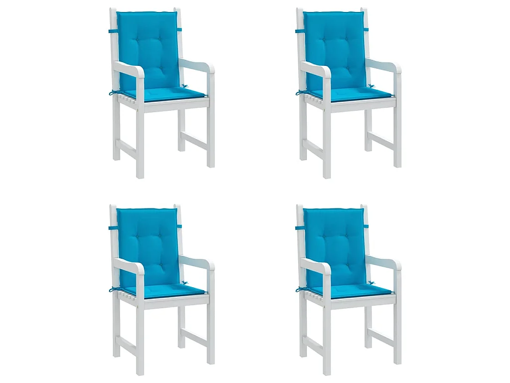 Coussins de chaise de jardin à dossier bas Lot de 4 bleu OFR39902