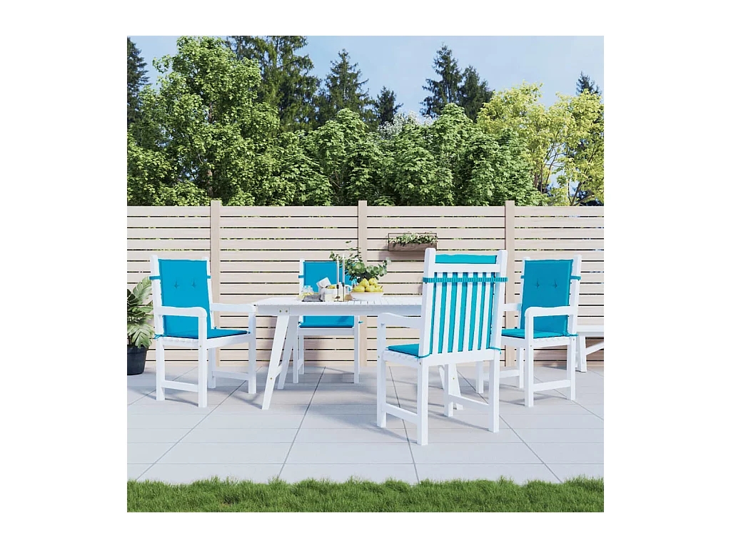 Coussins de chaise de jardin à dossier bas Lot de 4 bleu OFR39902