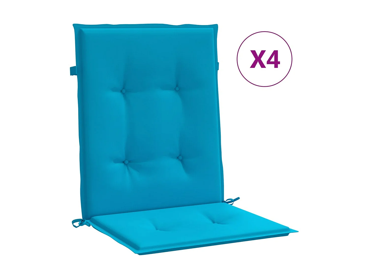Coussins de chaise de jardin à dossier bas Lot de 4 bleu OFR39902