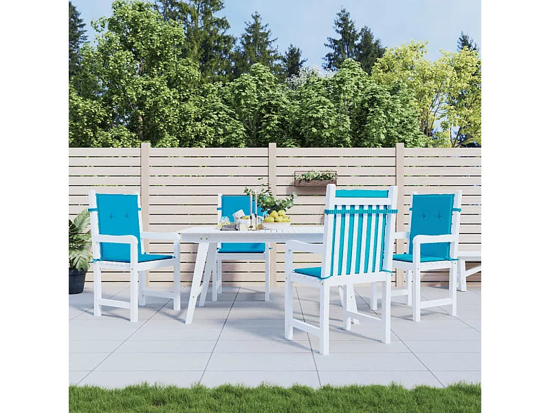 Coussins de chaise de jardin à dossier bas Lot de 4 bleu OFR39902