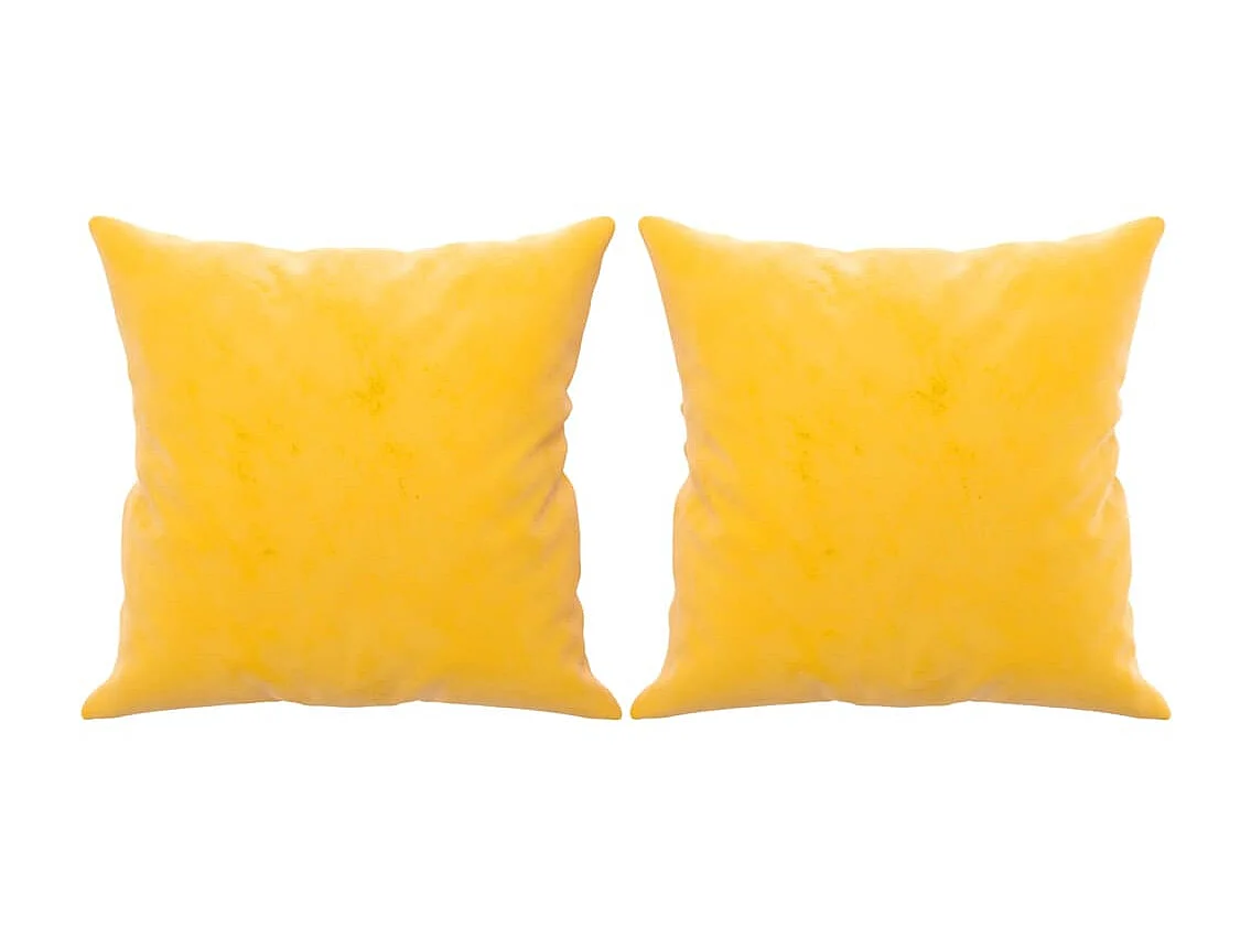 Coussins décoratifs 2 pcs Jaune 40x40 cm Velours OFR64337