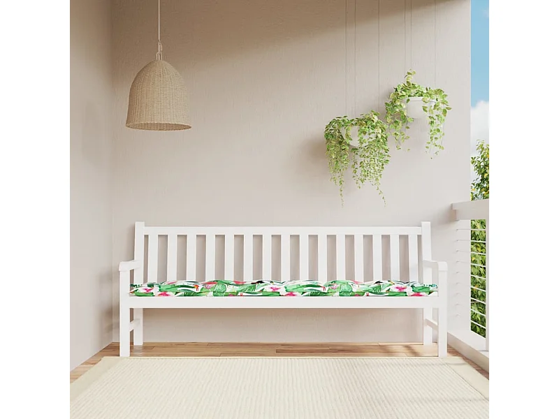 Coussin de banc de jardin multicolore 200x50x7 cm tissu OFR79835