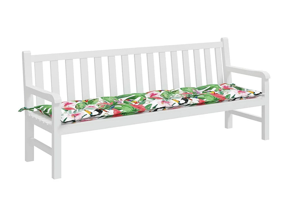 Coussin de banc de jardin multicolore 200x50x7 cm tissu OFR79835