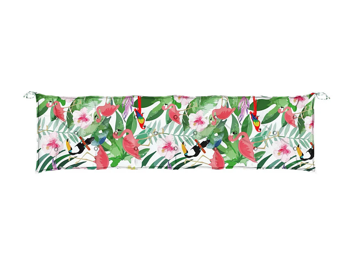 Coussin de banc de jardin multicolore 200x50x7 cm tissu OFR79835