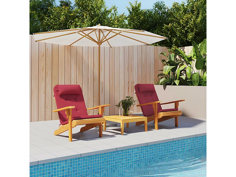 Coussins de chaise adirondack Lot de 2 rouge bordeaux OFR92428
