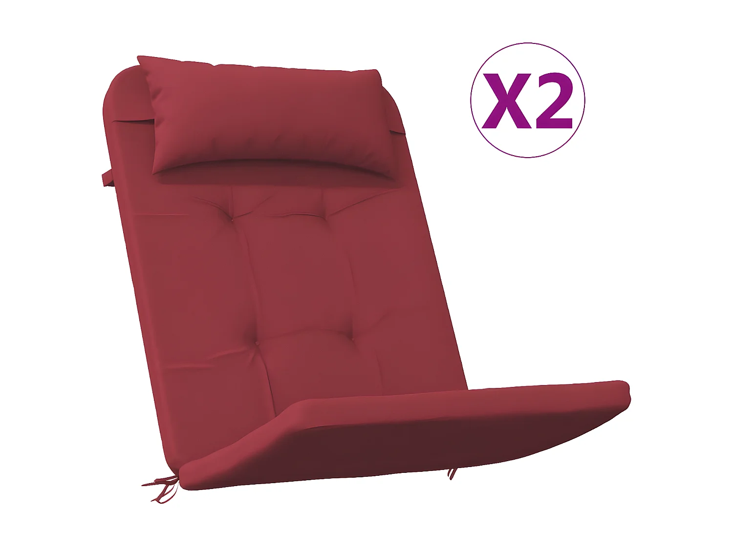 Coussins de chaise adirondack Lot de 2 rouge bordeaux OFR92428