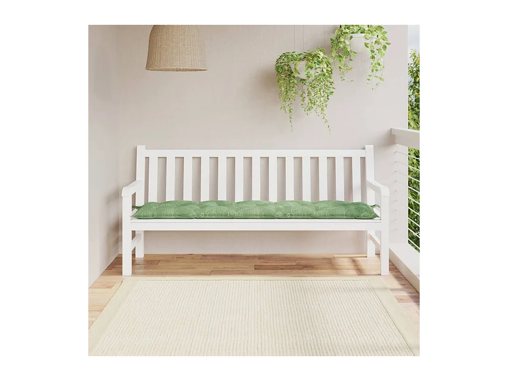 Coussin de banc de jardin motif de feuilles 180x50x7 cm OFR77422