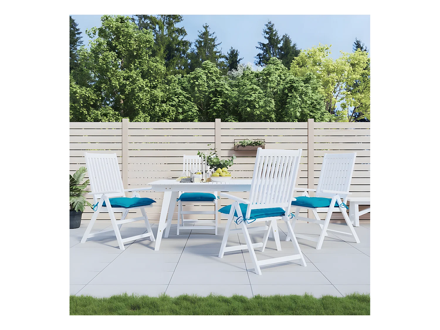 Coussins de chaise 4 pcs bleu clair 40x40x7 cm tissu oxford OFR65581