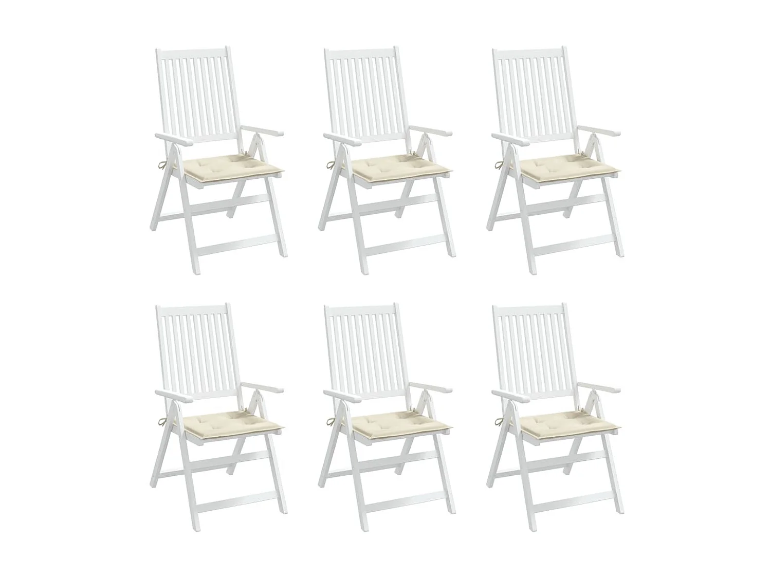 Tuinstoelkussens 6 st 50x50x3 cm oxford stof crèmekleurig NL513114