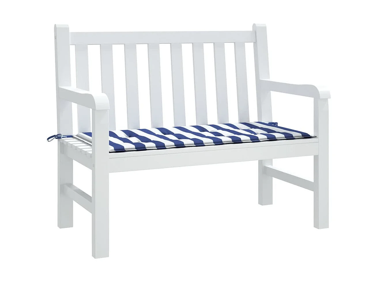 Coussin de banc de jardin rayures bleues et blanches 120x50x3cm OFR64965