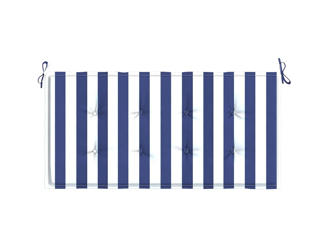 Cojín banco jardín tela Oxford a rayas azul y blanco 120x50x3cm ES329059