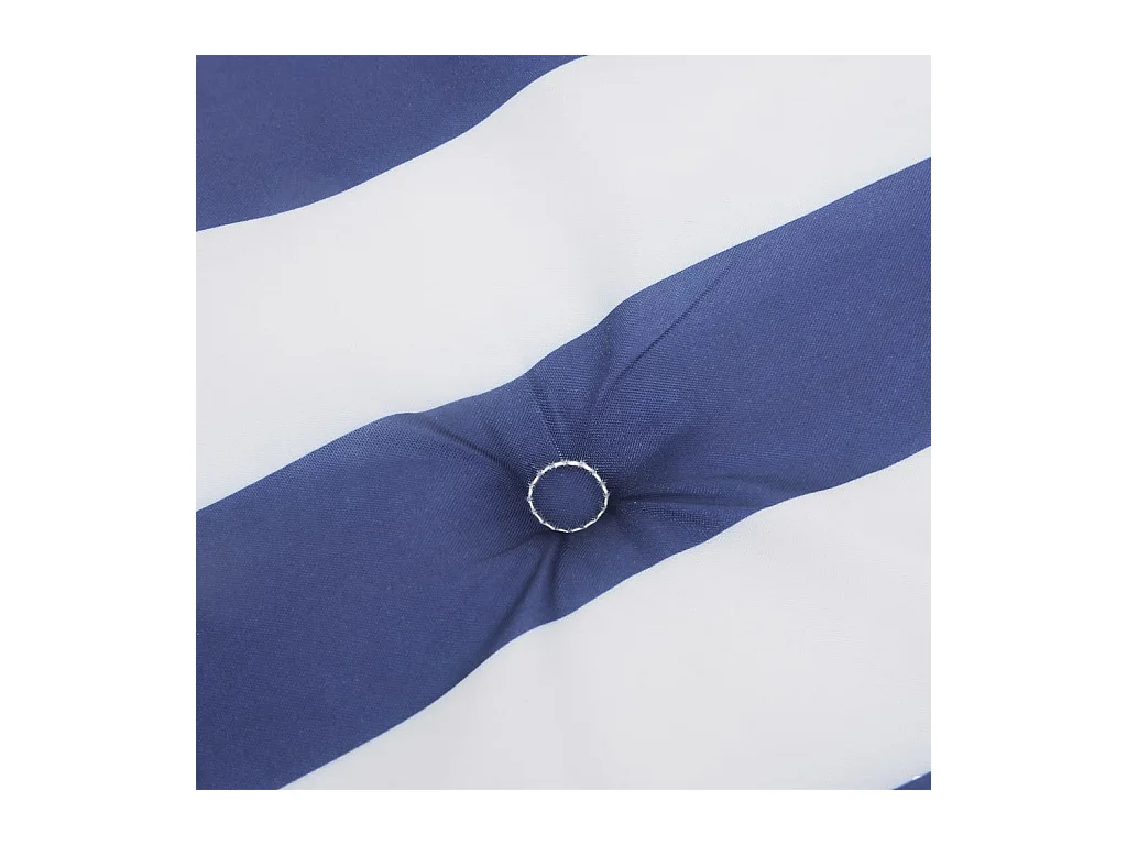 Cojín banco jardín tela Oxford a rayas azul y blanco 120x50x3cm ES329059