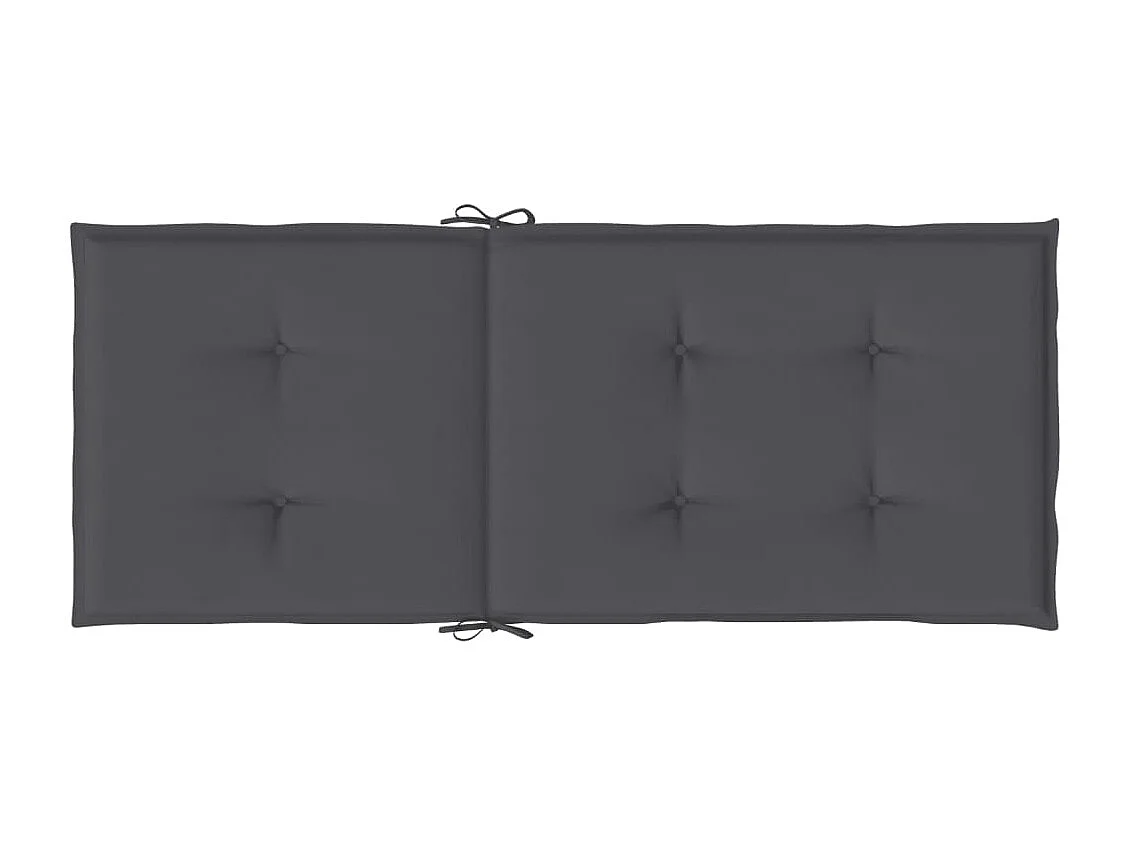 Cojín silla de jardín respaldo alto 4 uds tela gris 120x50x3 cm ES668209
