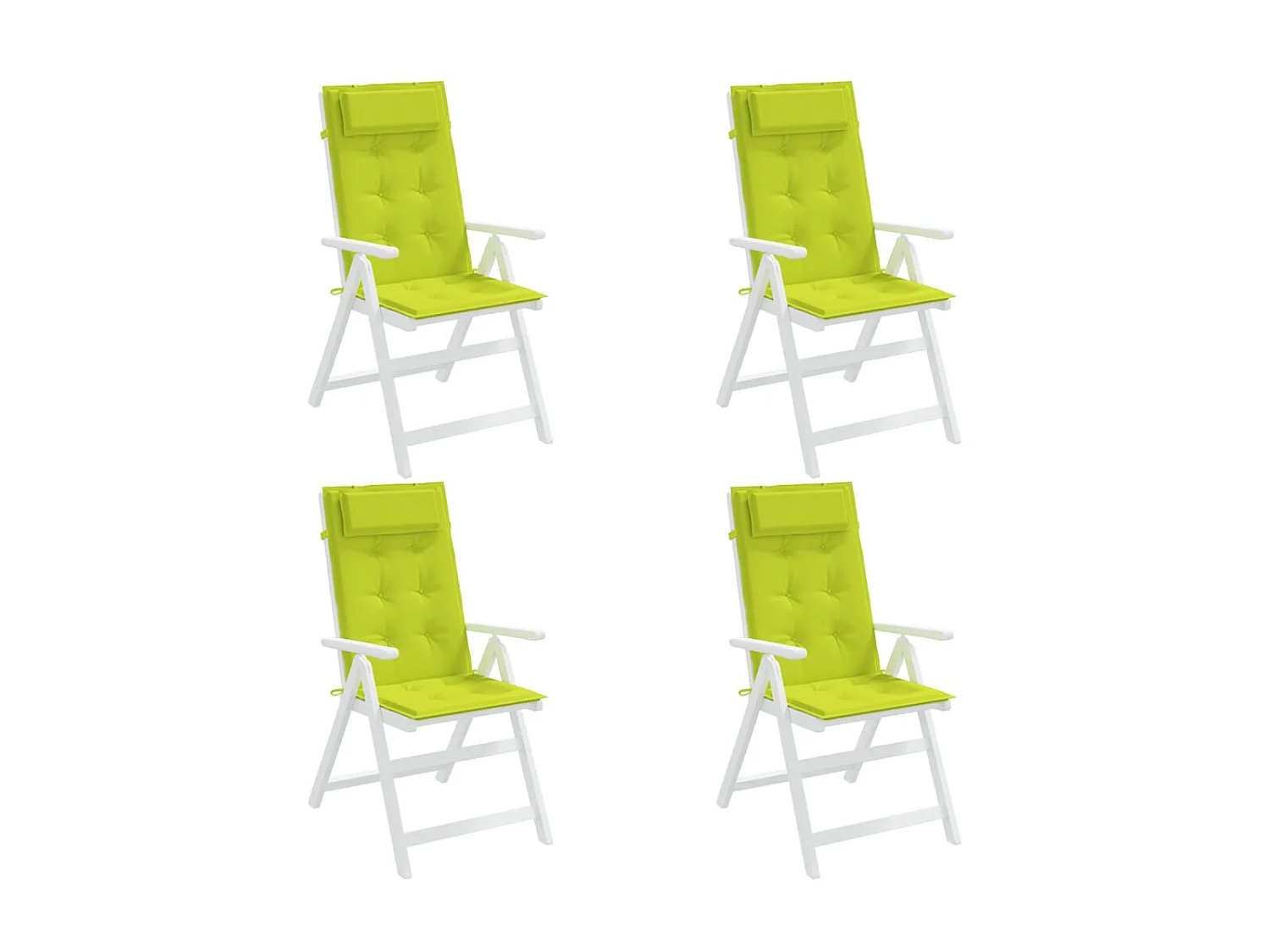 Coussins de chaise à dossier haut Lot de 4 vert vif OFR75635