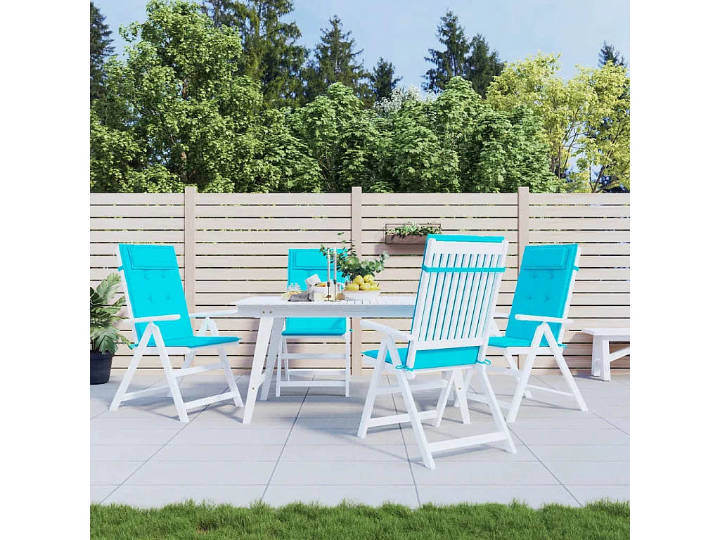 Coussins de chaise à dossier haut Lot de 4 turquoise OFR71698