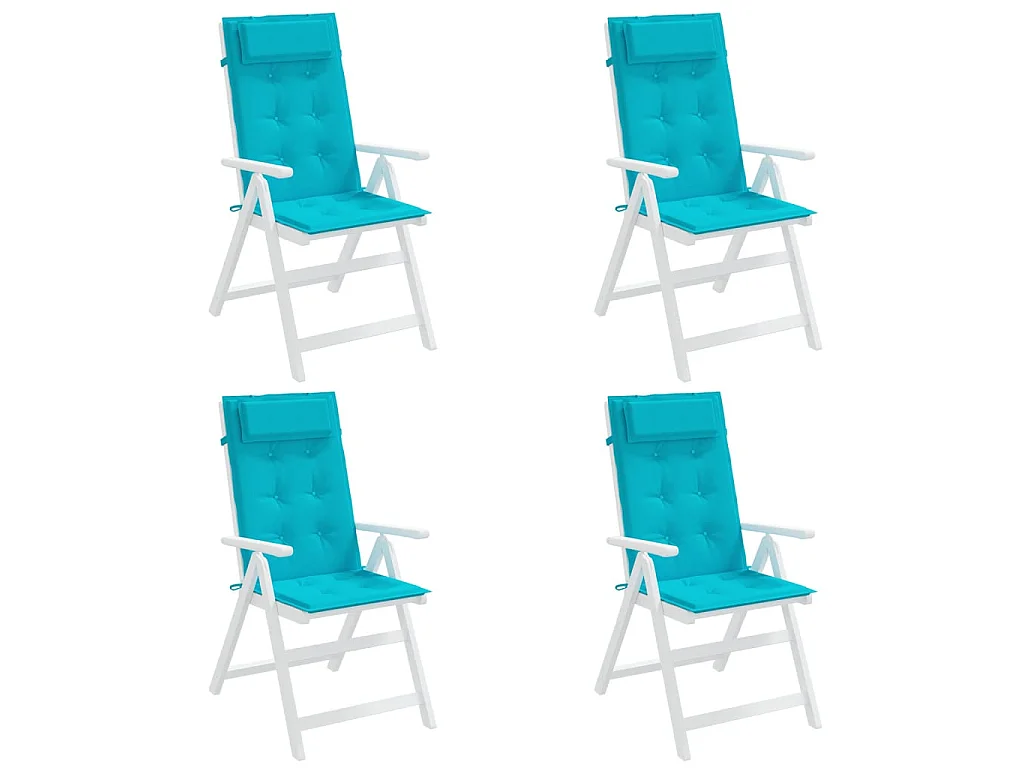 Coussins de chaise à dossier haut Lot de 4 turquoise OFR71698