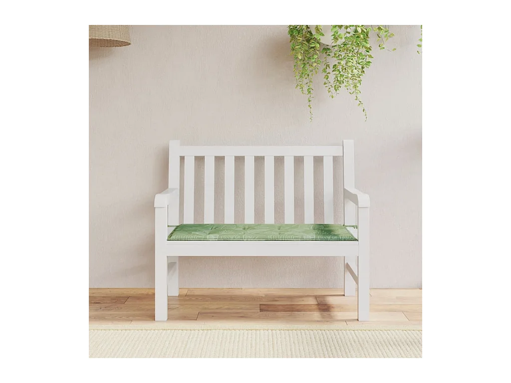 Coussin de banc de jardin motif de feuilles 100x50x3 cm OFR20820