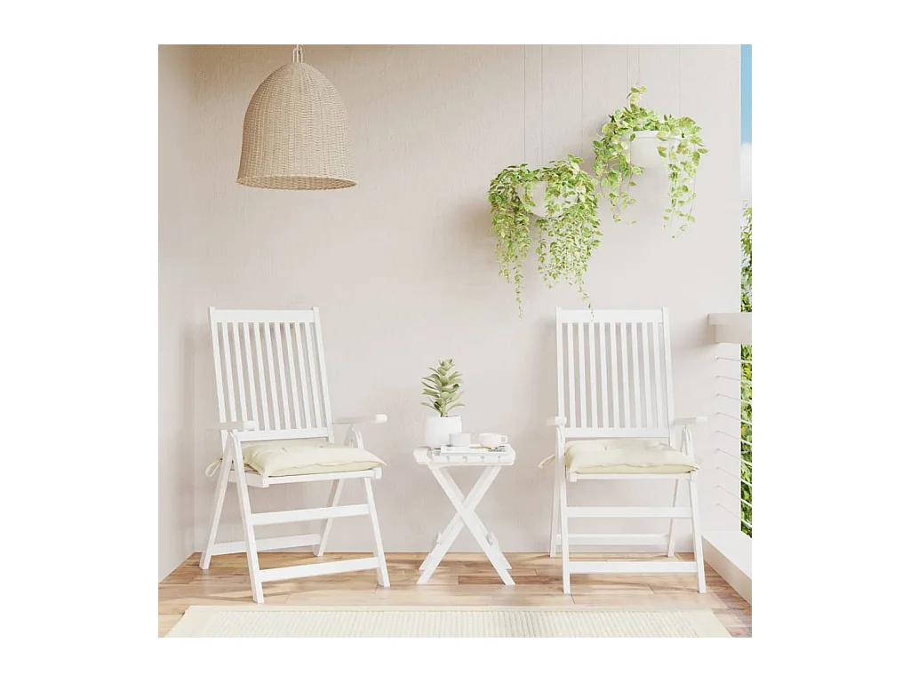 Coussins de chaise 2 pcs blanc crème 40x40x7 cm tissu oxford OFR38656