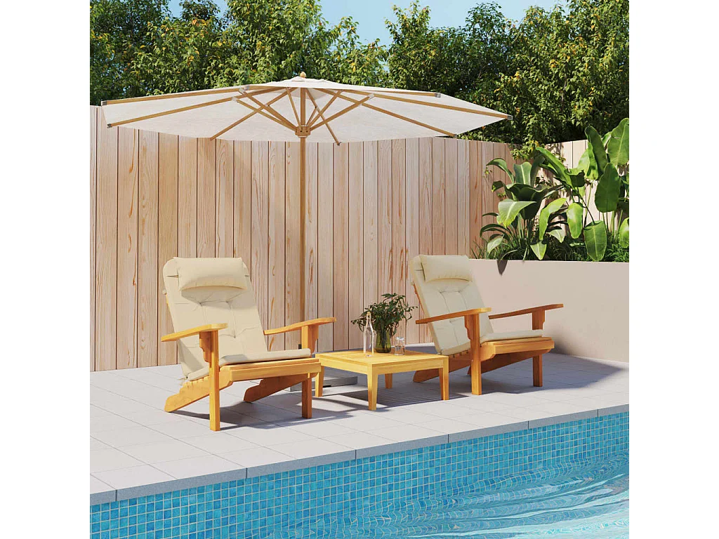 Coussins de chaise adirondack Lot de 2 beige tissu oxford OFR89107