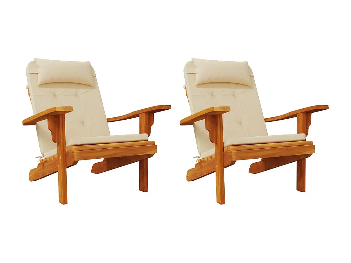 Coussins de chaise adirondack Lot de 2 beige tissu oxford OFR89107