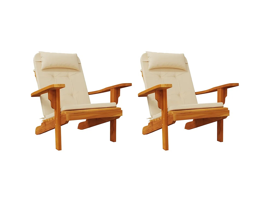 Coussins de chaise adirondack Lot de 2 beige tissu oxford OFR89107