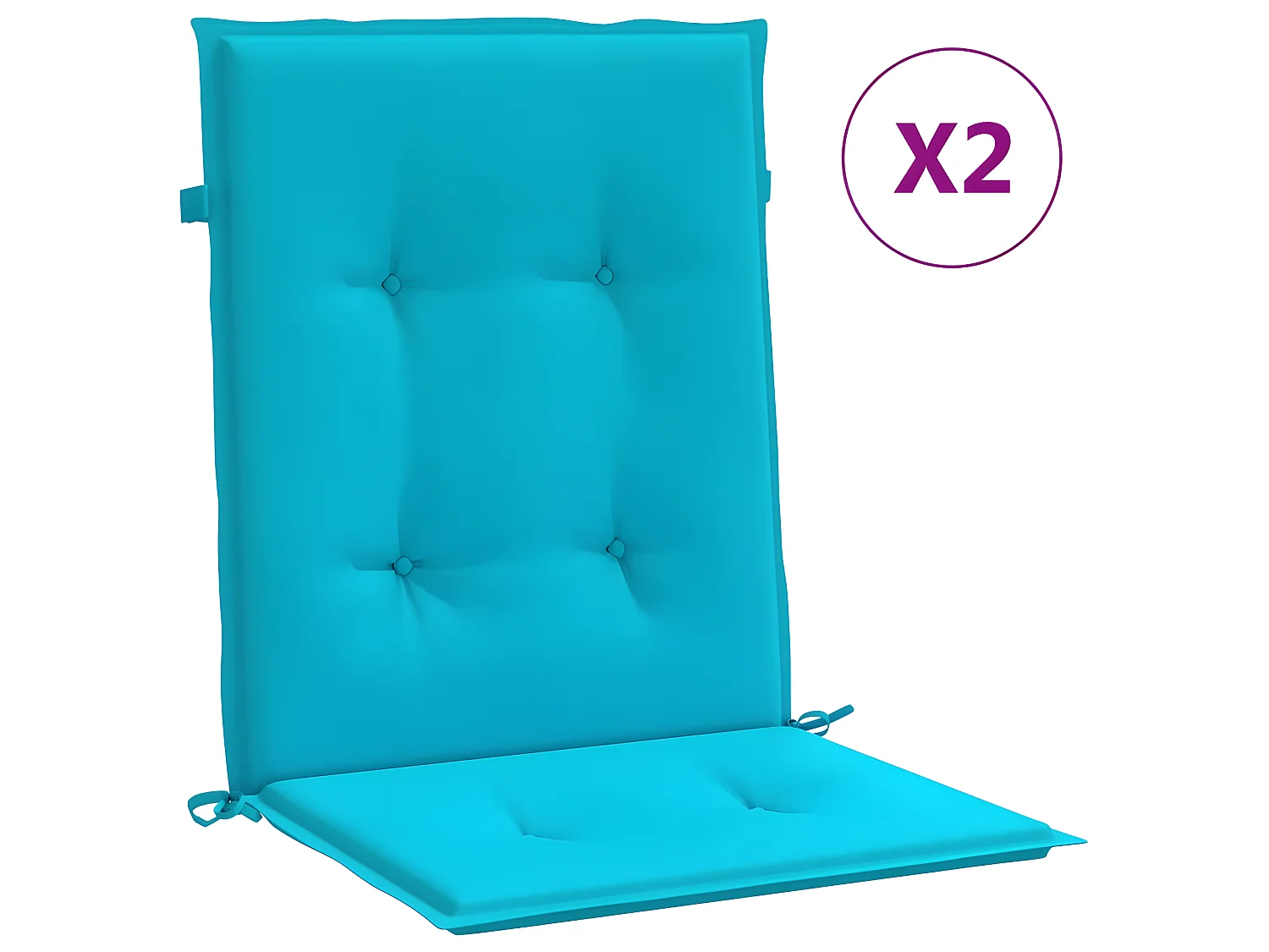 Coussins de chaise à dossier bas 4 pcs turquoise tissu OFR85702