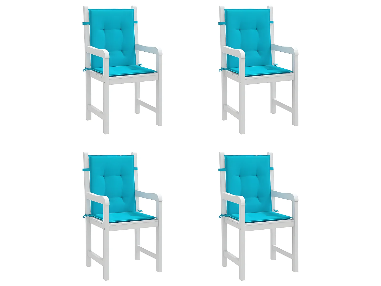 Coussins de chaise à dossier bas 4 pcs turquoise tissu OFR85702
