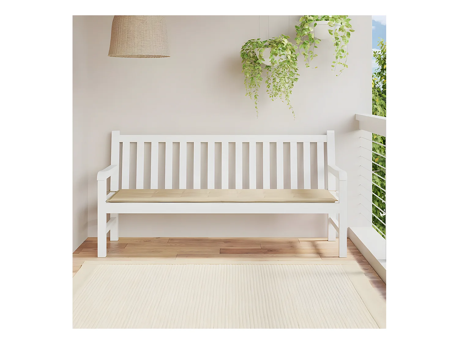 Coussin de banc de jardin beige 180x50x3 cm tissu oxford OFR93829