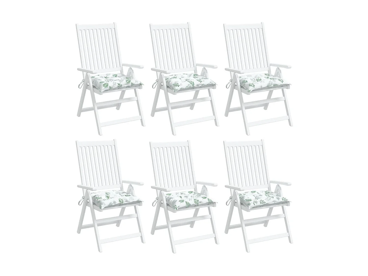 Coussins de chaise 6 pcs à motif de feuilles 50x50x7 cm OFR91050