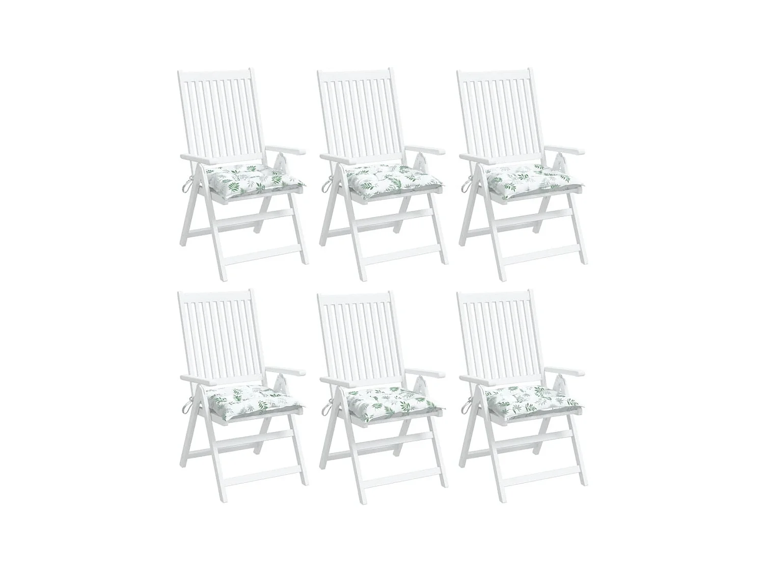 Stoelkussens 6 st 50x50x7 cm stof bladpatroon NL431871