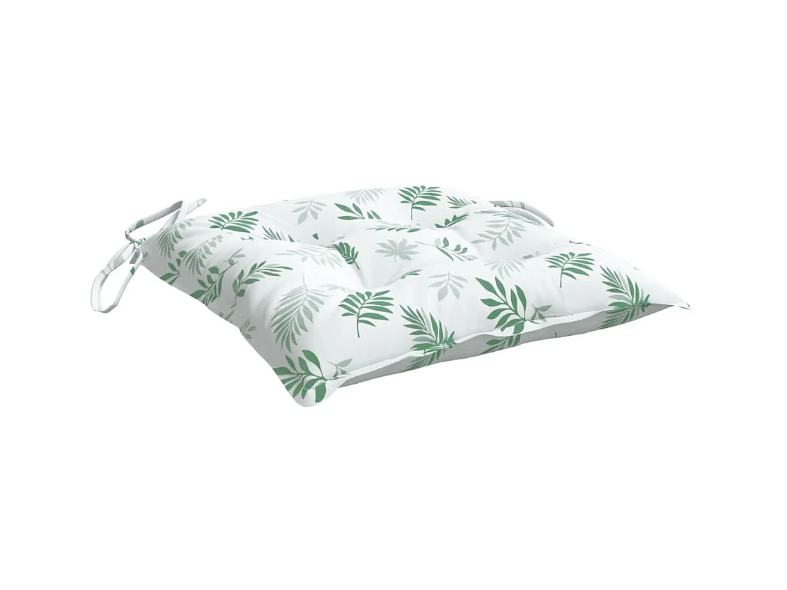 Stoelkussens 6 st 50x50x7 cm stof bladpatroon NL431871