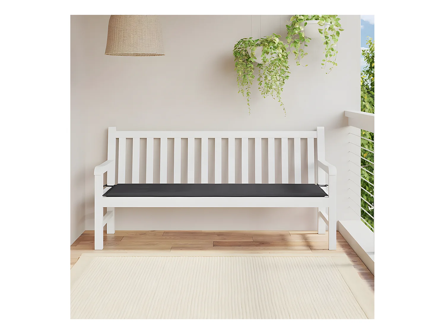 Coussin de banc de jardin anthracite 180x50x3 cm tissu oxford OFR46951